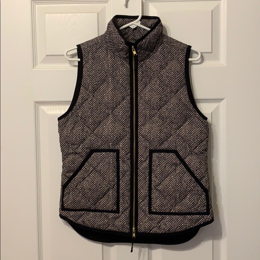 J Crew Herringbone Puffer Vest